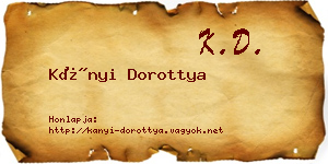 Kányi Dorottya névjegykártya